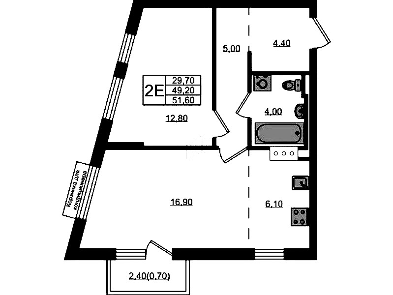 1-комнатная квартира 49.9 м², 3/8 эт., ЖК «Курортный квартал»